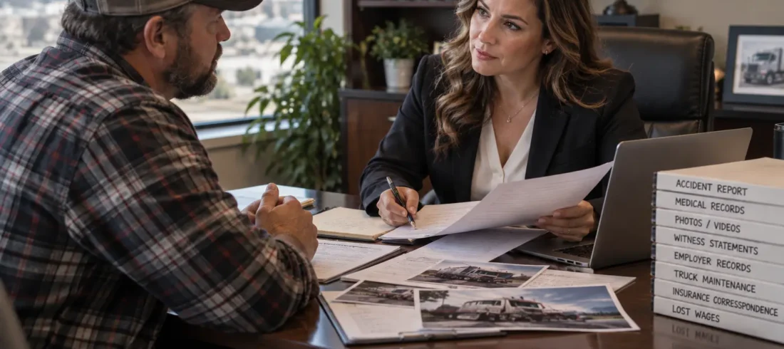 truck driver talking to tenina How to Strengthen Your Personal Injury Lawsuit